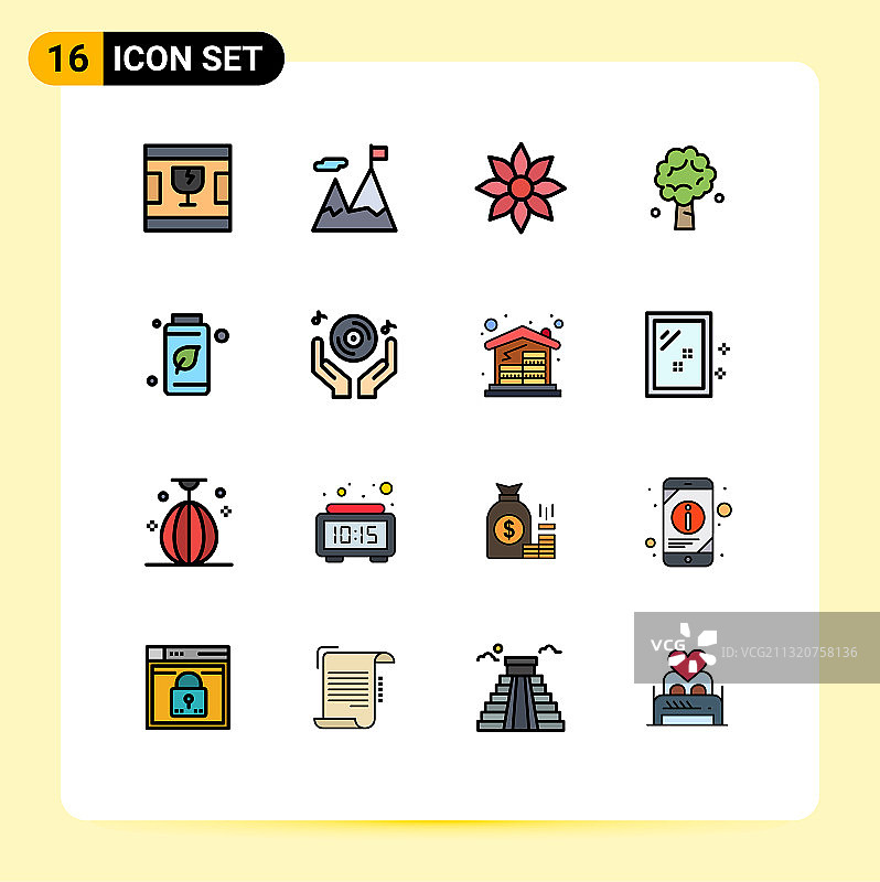 包16条创意平色填充线条图片素材