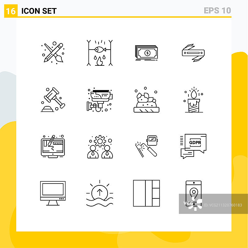 16个轮廓标志和符号图片素材