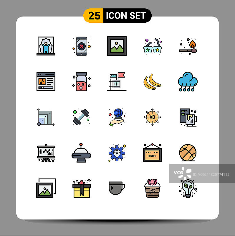 25组填线平色标志和图片素材