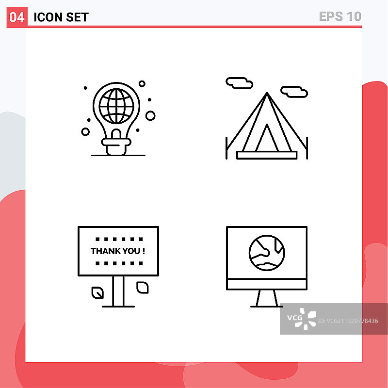 股票图标包4行符号和符号图片素材