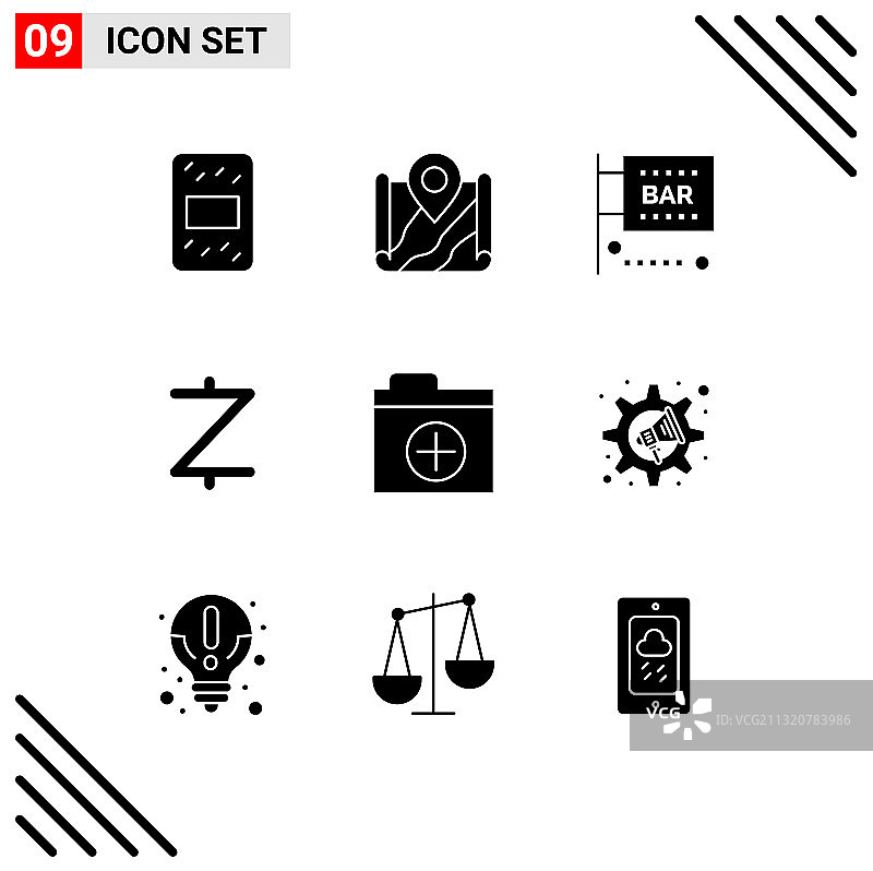 包装9现代固体符号符号和符号图片素材