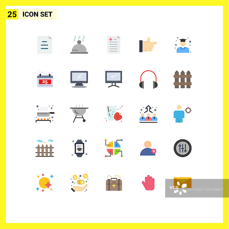 圣诞节主题的25个现代扁平风格颜色组合图片素材