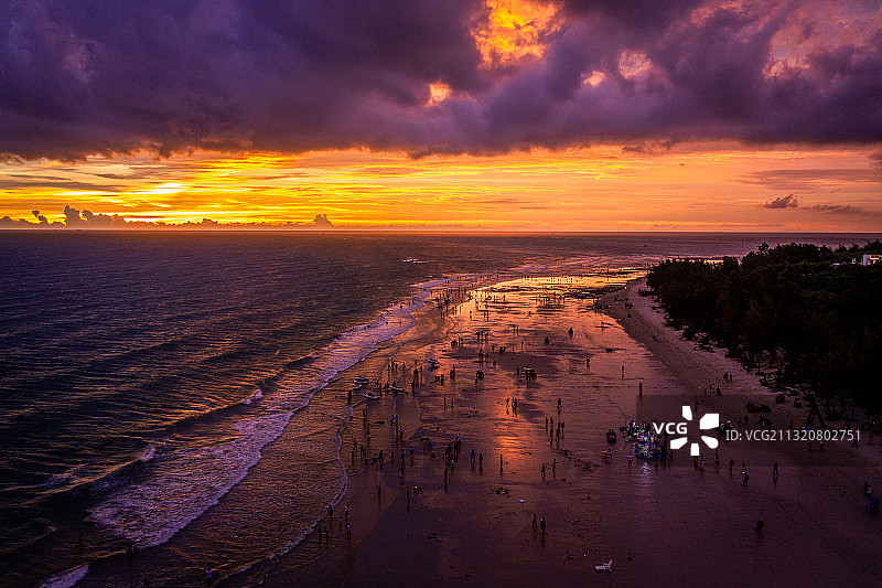 涠洲岛晚霞图片素材