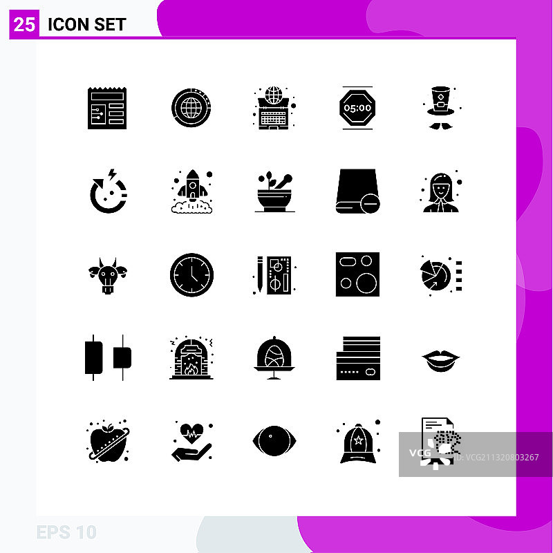 包25现代固体符号符号和符号图片素材