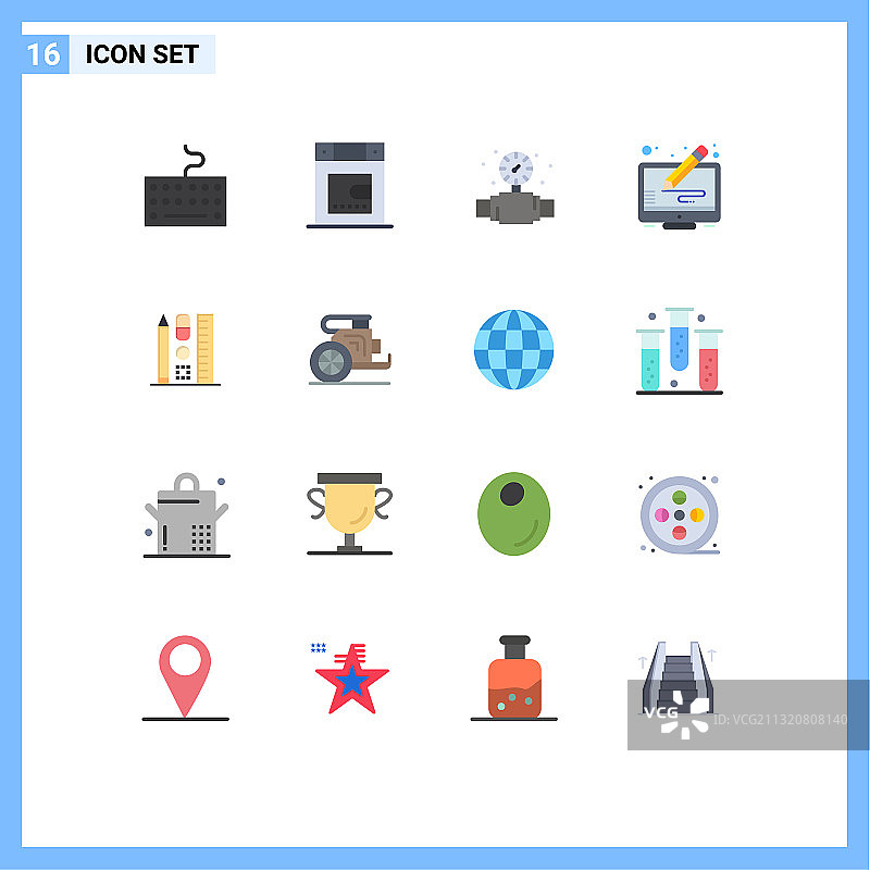 16用户界面平面彩色包装现代标识图片素材