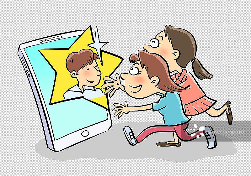 追星的饭圈女孩图片素材