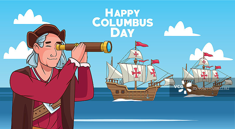 哥伦布日庆祝场景图片素材