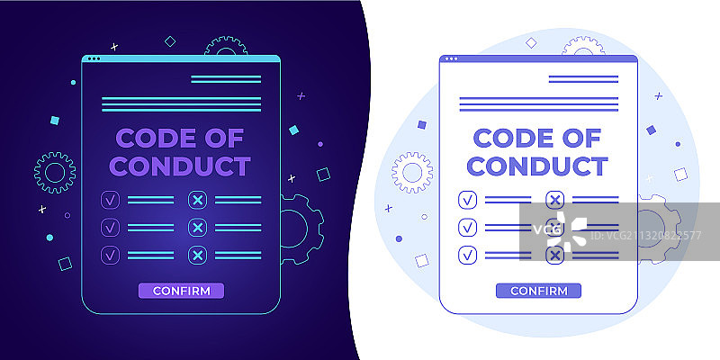 深白色行为准则代码图片素材