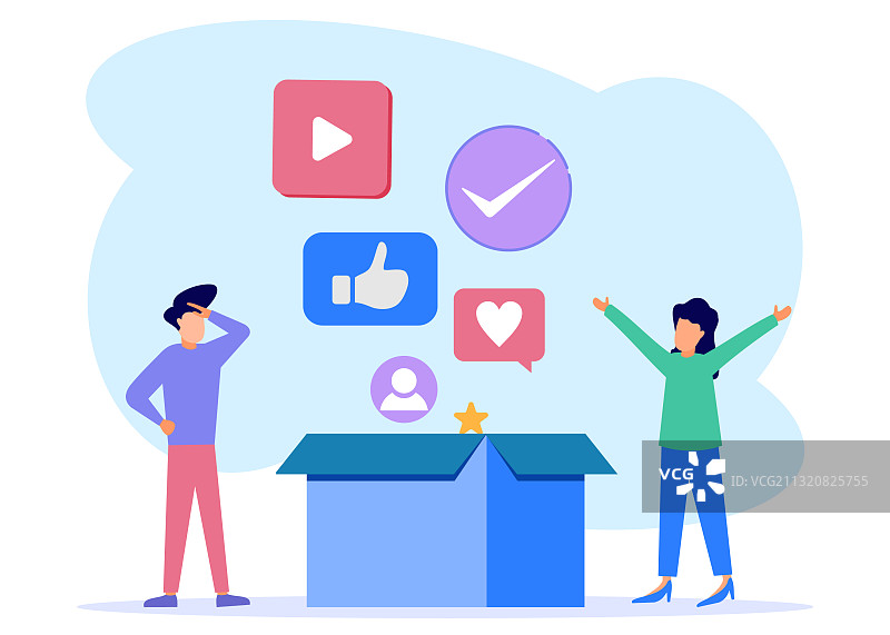 卡通人物社交媒体图形图片素材