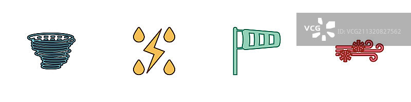 龙卷风暴锥、气象学风向袋图片素材