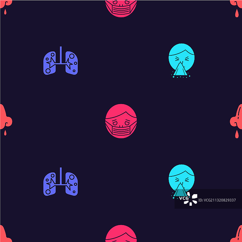 手帕擦拭他流鼻涕的鼻子肺部脸部套装图片素材