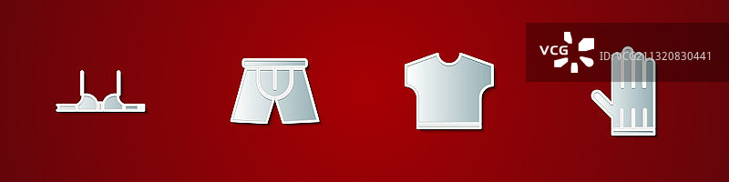 文胸男士内裤T恤和皮手套套装图片素材