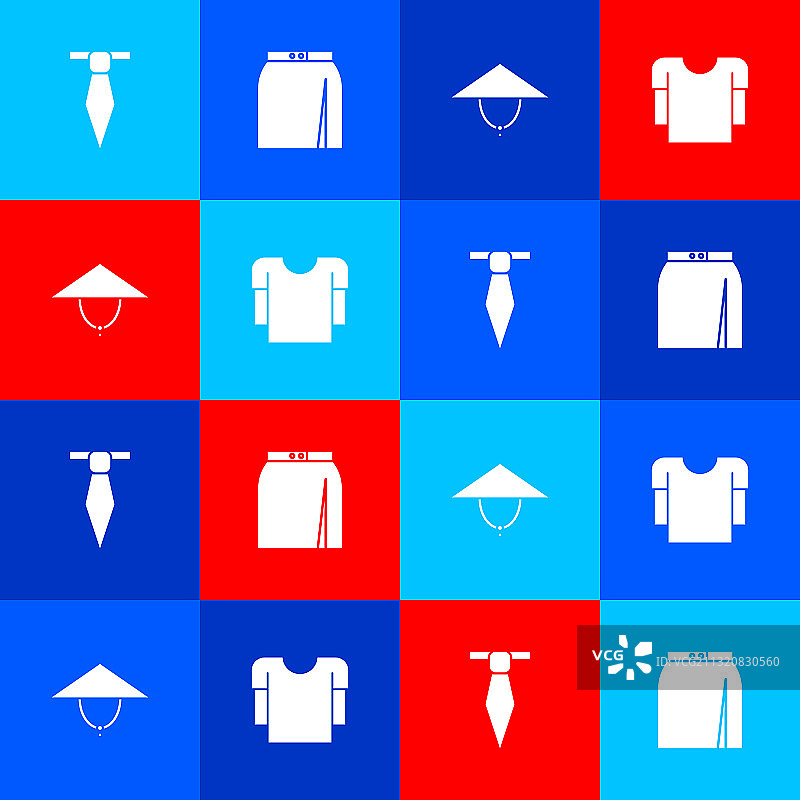 领带裙子亚洲锥形帽长袖套装图片素材