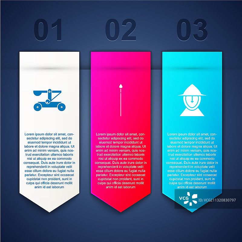 投石机射击石头中世纪矛组合图片素材