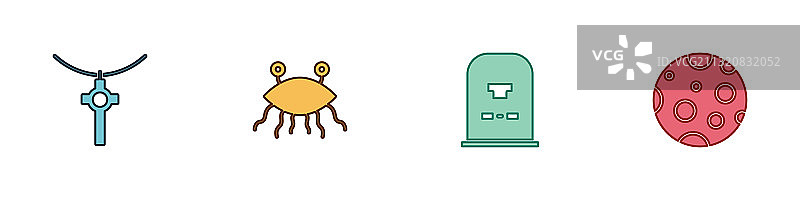 基督教十字架项链与飞行面条怪物素材图片素材