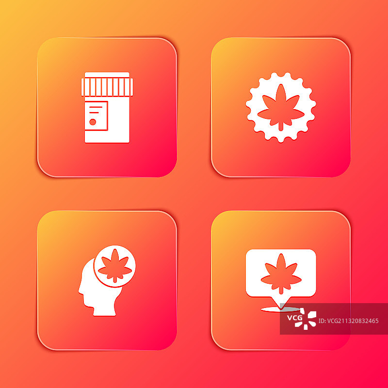 含大麻的医疗瓶套装图片素材