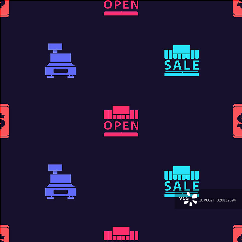 购物楼和销售收银机图片素材