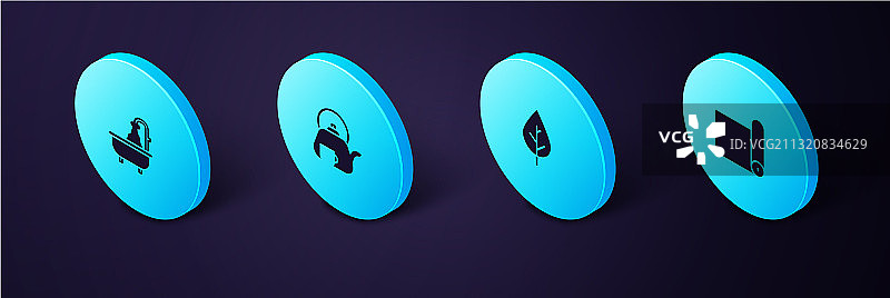 2.5D健身垫卷叶茶壶图片素材