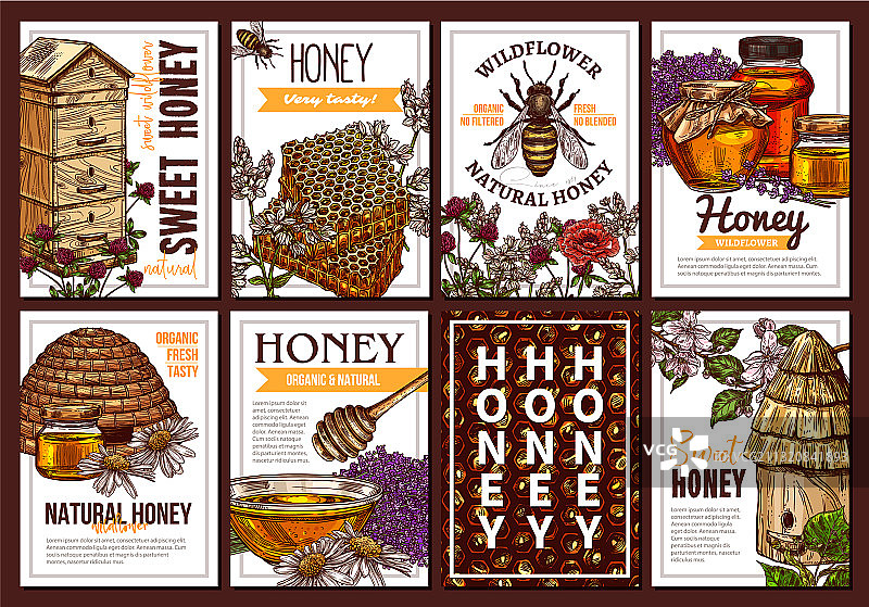 手绘环保蜜蜂海报模板图片素材