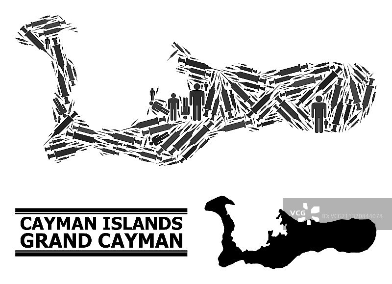 病毒疗法马赛克地图，大开曼岛图片素材