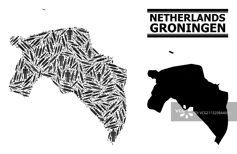 疫苗马赛克地图，格罗宁根省图片素材