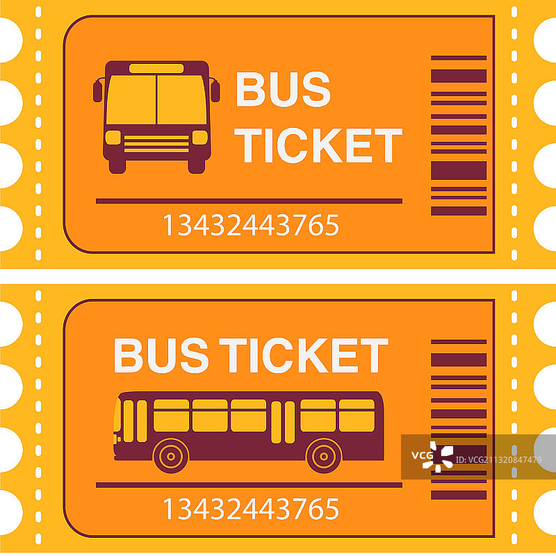 公交车票车辆乘客运输扁平设计图片素材