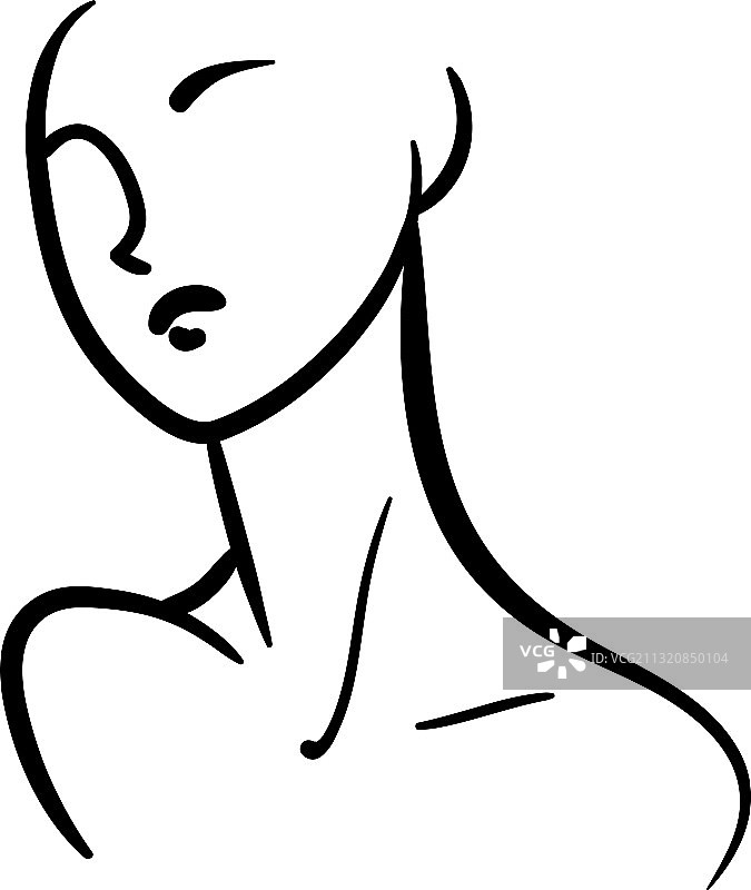 简约女性头像肖像（肩部以上）图片素材