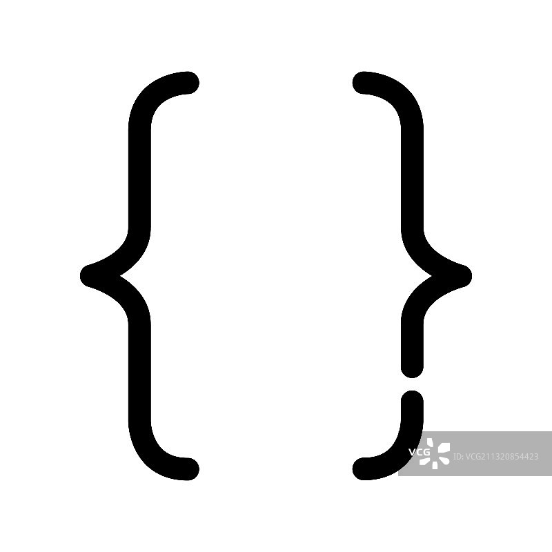 轮廓样式的括号图标图片素材