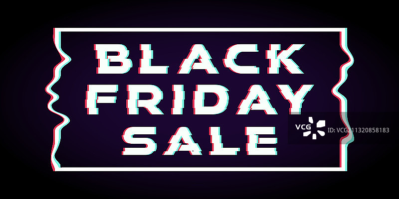 潮流故障风黑色星期五购物banner图片素材
