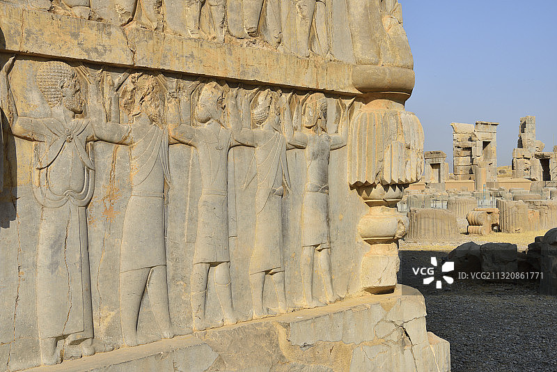 伊朗波斯波利斯世界遗产：后宫与三柱大殿图片素材