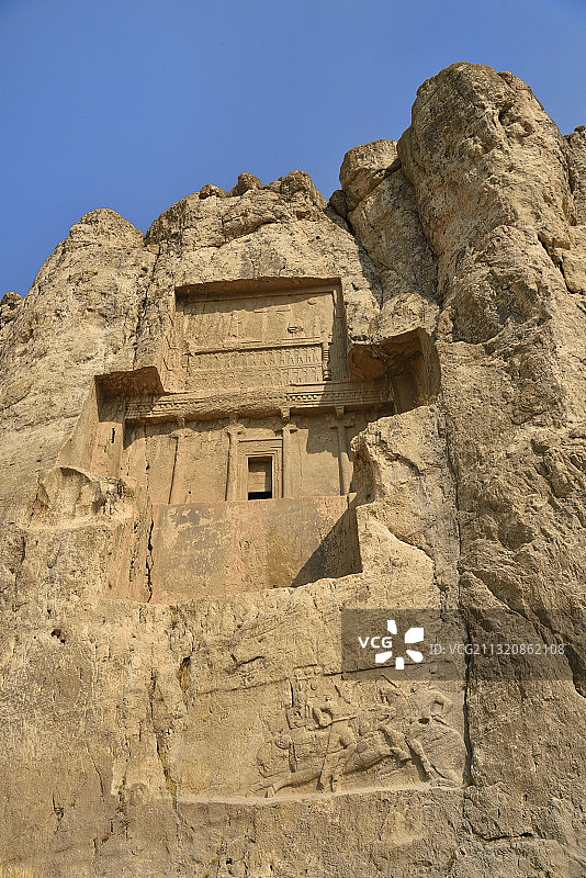 伊朗波斯波利斯周边纳克什-e 鲁斯塔姆墓地图片素材