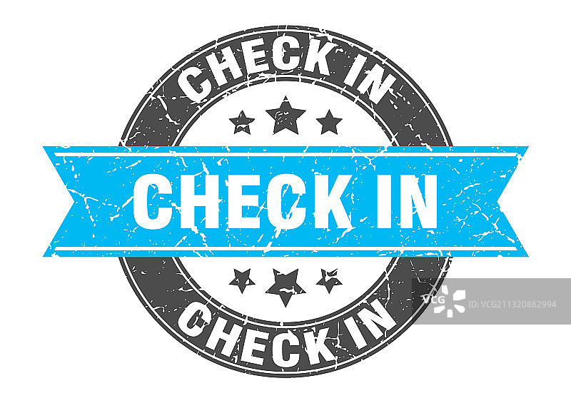 带丝带标签的圆形办理登机手续印章图片素材