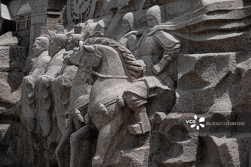 陕西韩城司马迁史记人物雕塑群。图片素材