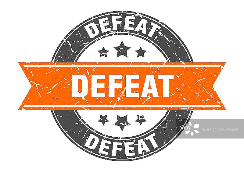 带缎带标签的失败圆形印章图片素材