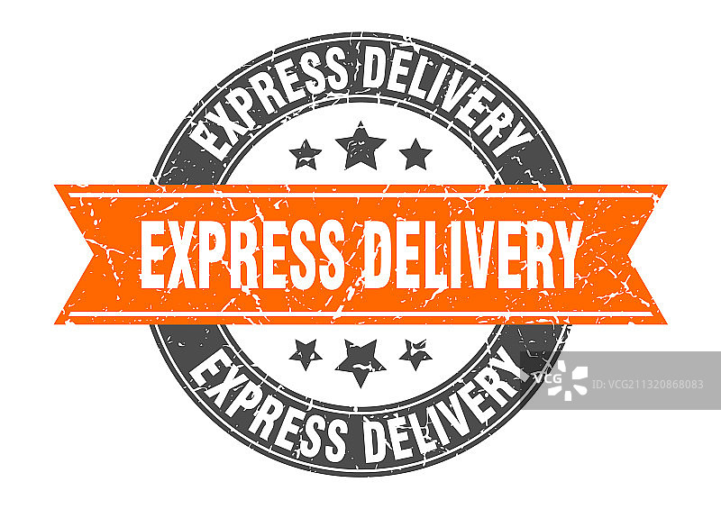 快递圆形图章丝带标签图片素材