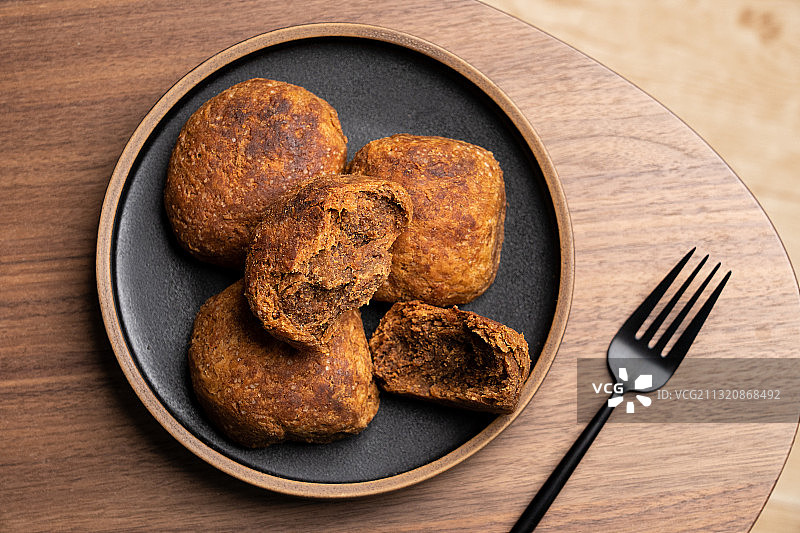 中国老北京名牌特产历史传统小吃糖火烧图片素材