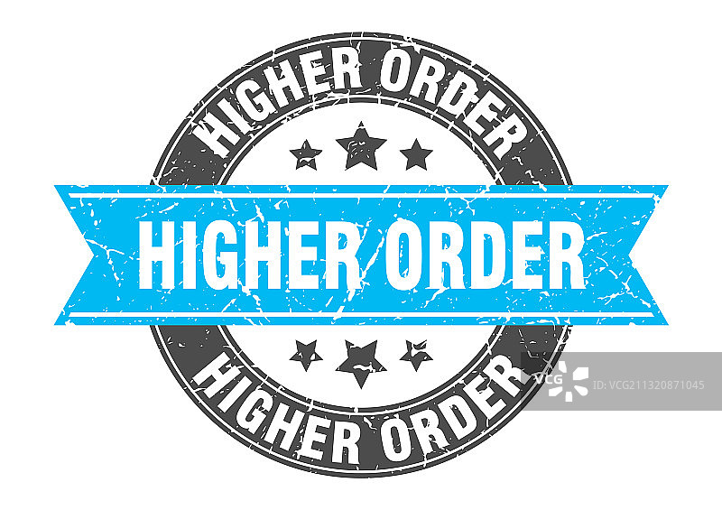 带缎带标签标志的高级圆形印章图片素材