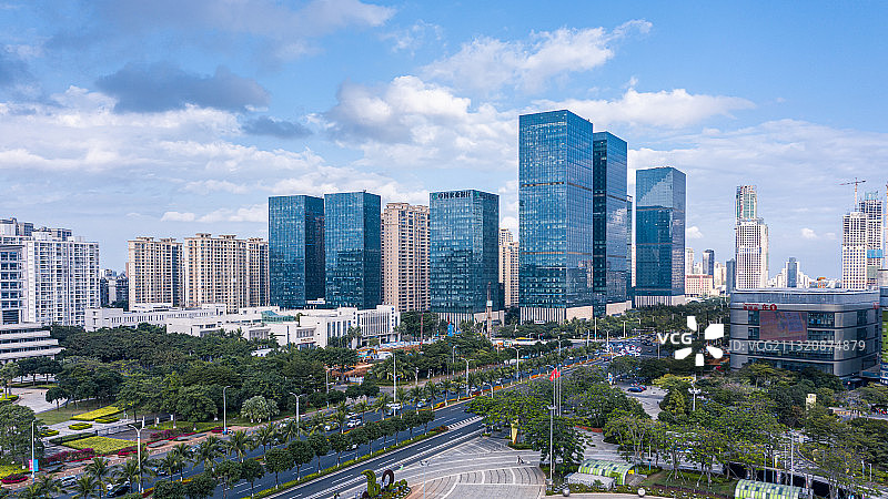 海南海口城市天际线白天图片素材