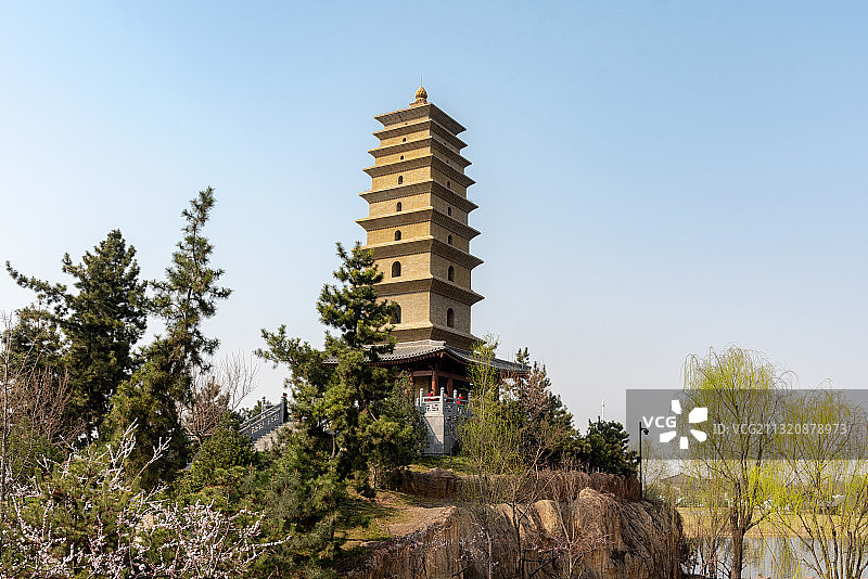 西安渼陂湖图片素材