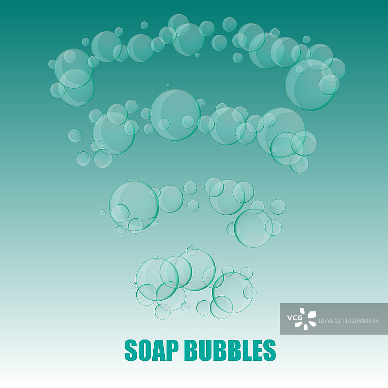 海洋绿上的透明肥皂泡图片素材