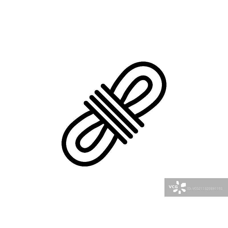 露营徒步户外绳索简约线条图标图片素材