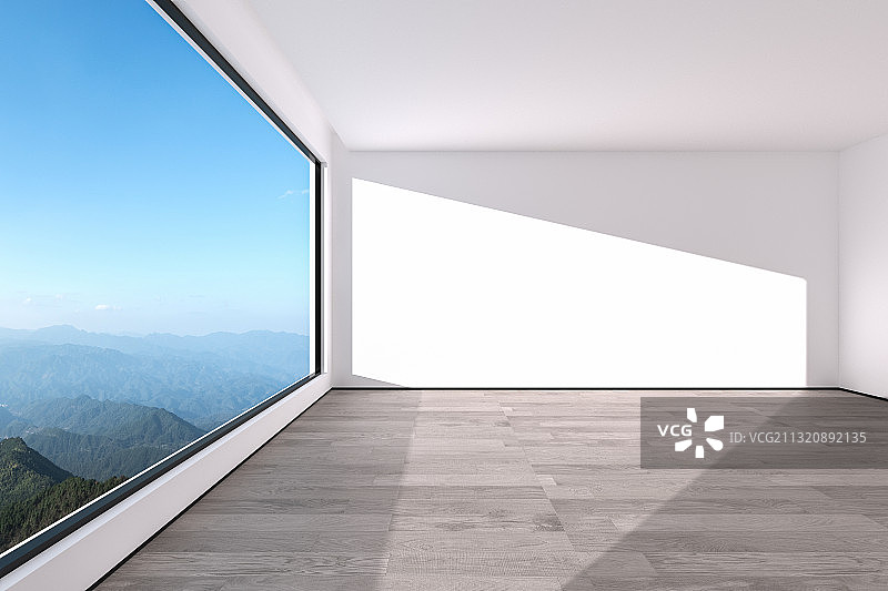 落地窗观景空白房间图片素材