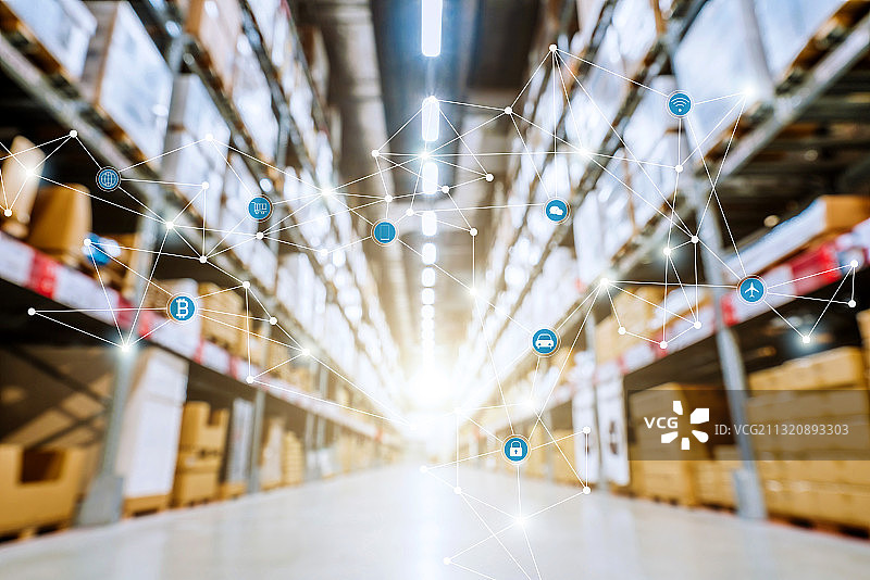 大数据应用于仓储物流领域概念图片素材