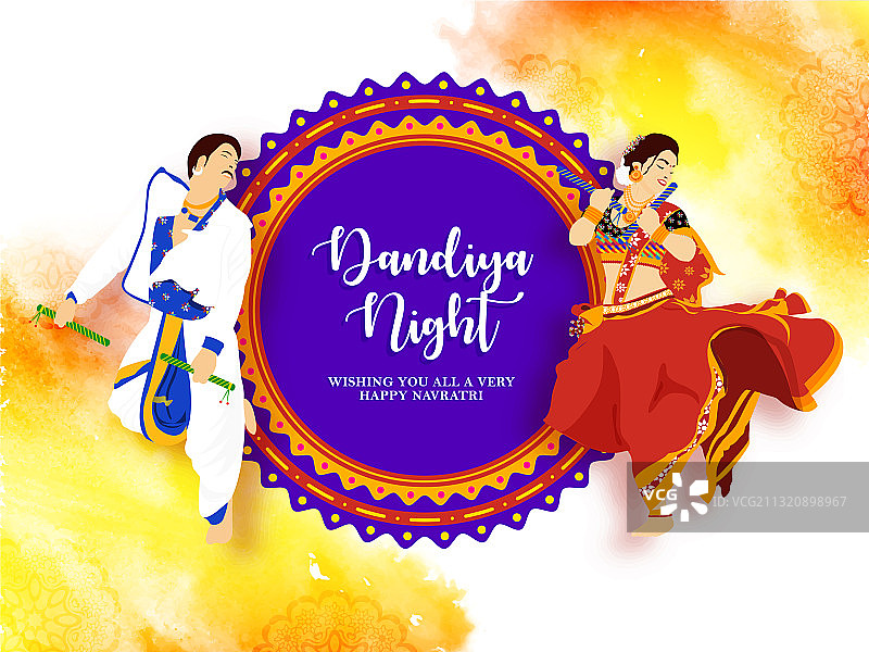 九夜节快乐Dandiya之夜舞蹈图片素材