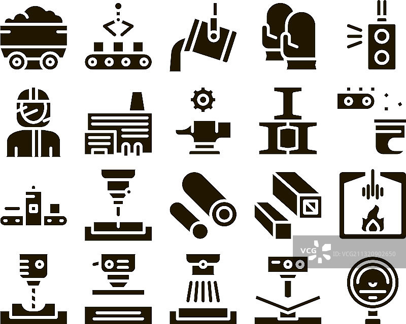 冶金收藏元素图标集图片素材