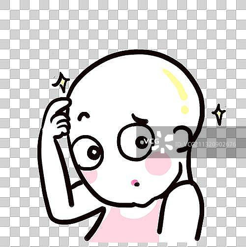 脱发美少女表情包：就挺秃然的图片素材