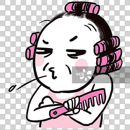 脱发美少女表情包：唾弃图片素材