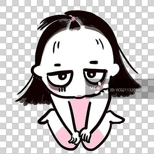 脱发美少女表情包：卑微图片素材