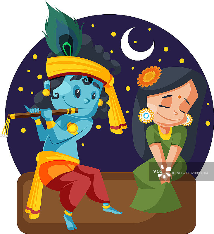 克里希纳神与拉达图片素材