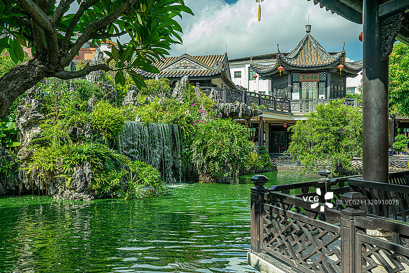 中国广州番禺余荫山房古典园林建筑图片素材